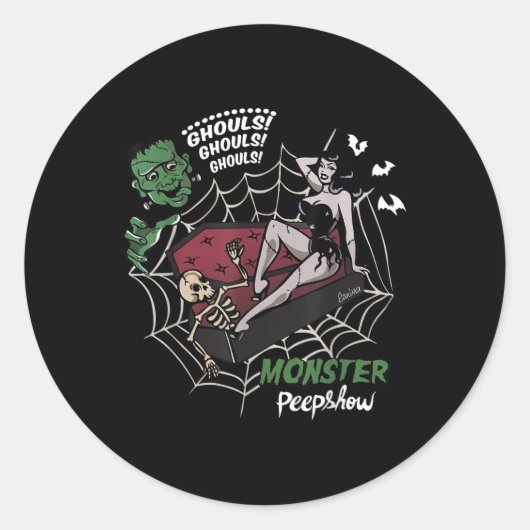 Grappig Frankenstein Monster Lovers Monster How Ha Ronde Sticker (Voorkant)