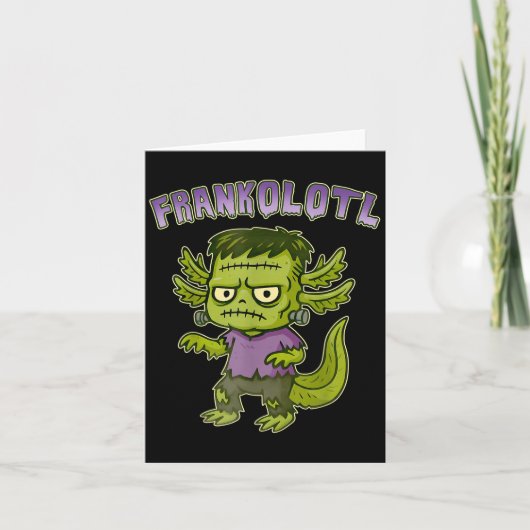Grappig Frankolotl Axolotl Halloween Kostuum Jonge Kaart (Voorkant)