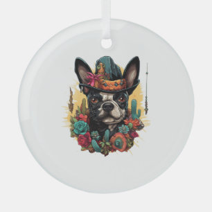 Grappig Frans Bulldog Art Classic T-shirt Glas Ornament