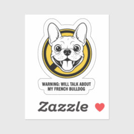Grappig Frans Bulldog Gezicht Schattig Fransje Des Sticker