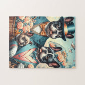 Grappig Frans Bulldog schilderij Legpuzzel (Horizontaal)