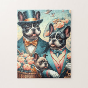 Grappig Frans Bulldog schilderij Legpuzzel