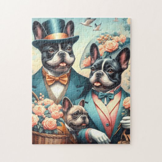 Grappig Frans Bulldog schilderij Legpuzzel (Verticaal)