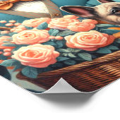 Grappig  Frans Bulldog schilderij Poster (Hoek)