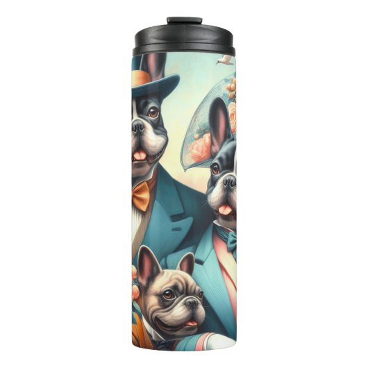 Grappig Frans Bulldog schilderij Thermosbeker (Voorkant)