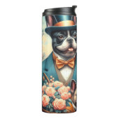 Grappig Frans Bulldog schilderij Thermosbeker (Gedraaid links)