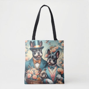 Grappig Frans Bulldog schilderij Tote Bag