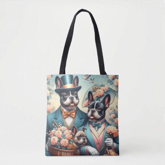 Grappig Frans Bulldog schilderij Tote Bag (Voorkant)