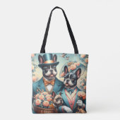 Grappig Frans Bulldog schilderij Tote Bag (Achterkant)