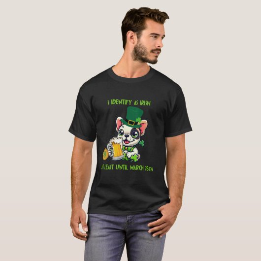 Grappig Frans Bulldog St. Patrick's Day T-shirt (Voorkant volledig)