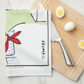 Grappig Frans Chef Gourmet Cartoon Keukenhanddoek (Quarter Fold)