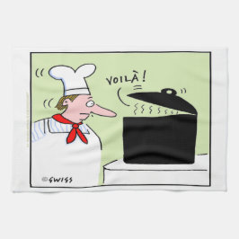 Grappig Frans Chef Gourmet Cartoon Keukenhanddoek