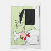 Grappig Frans Chef Gourmet Cartoon Keukenhanddoek (Verticaal)