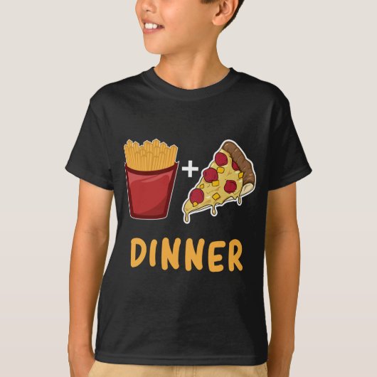 Grappig Frans Fry en Pizza Dinner Gift T-shirt (Voorkant)