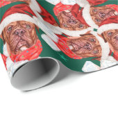 Grappig Frans Mastiff Kerstpatroon Cadeaupapier (Rol Hoek)