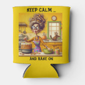 Grappig Frazzled dame bakker cartoon Blikjeskoeler (Voorkant)