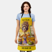 Grappig Frazzled dame bakker cartoon Schort (Gedragen)