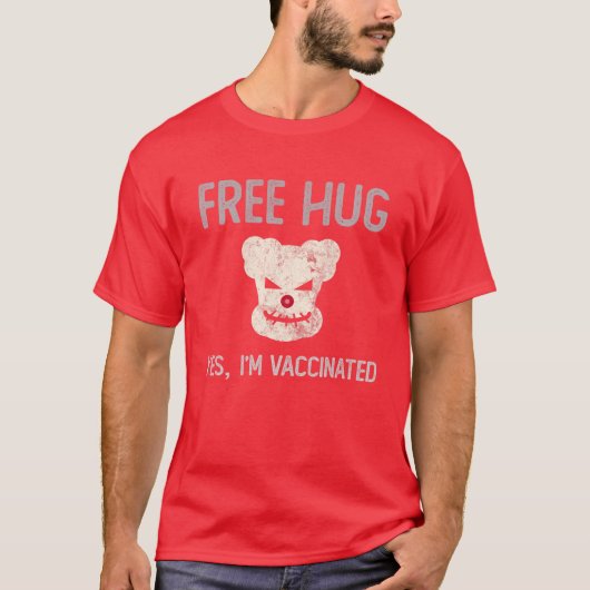 Grappig FREE HUG Ja, ik ben gevaccineerd Avil Kill T-shirt (Voorkant)