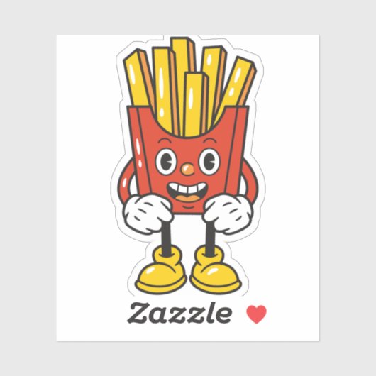 Grappig Fries Cartoon Karakter Sticker (Vel)