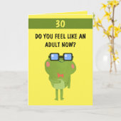 Grappig Frog Yellow Custom Son 30th Birthday Kaart (Gele Bloem)