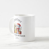 Grappig Frosty de Sneeuwman Gepersonaliseerd Koffiemok (Voorkant links)