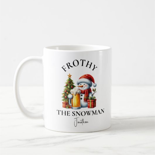 Grappig Frosty de Sneeuwman Gepersonaliseerd Koffiemok (Links)