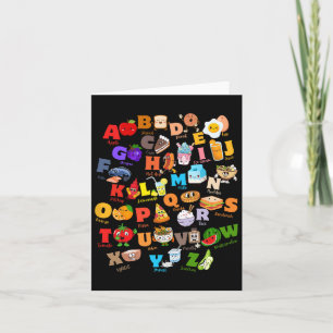 Grappig fruit en foodie alfabet ABC kleuterschool Kaart
