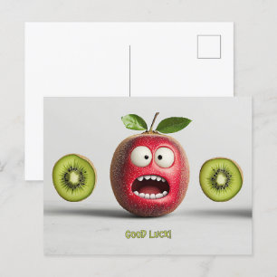 Grappig fruit gezicht veel geluk briefkaart