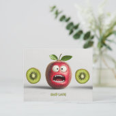 Grappig fruit gezicht veel geluk briefkaart (Staand voorkant)