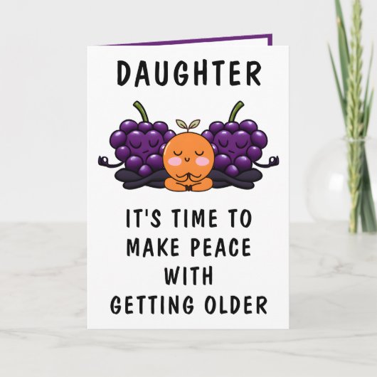 Grappig fruit krijgen oud dochter gelukkig verjaar bedankkaart (Voorkant)