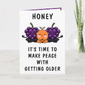 Grappig fruit krijgen oud echtgenoot gelukkig verj bedankkaart (Voorkant)