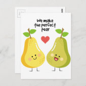Grappig fruit pun maken we de perfecte peren briefkaart (Voorkant / Achterkant)