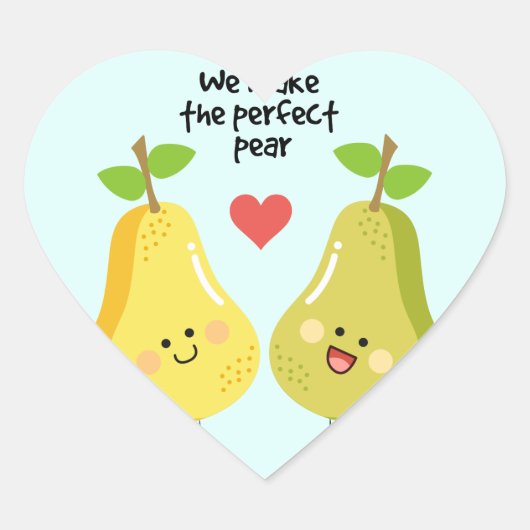 Grappig fruit pun maken we de perfecte peren hart sticker (Voorkant)