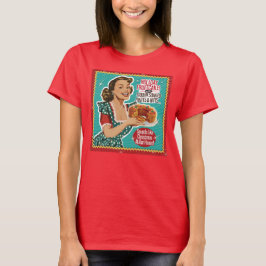 Grappig Fruitcake Kerstmeisje - Retro T Shirt