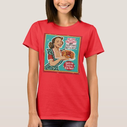 Grappig Fruitcake Kerstmeisje - Retro T Shirt (Voorkant)