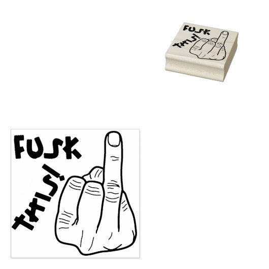 Grappig frustrerende expressie (nepf-bom) v1 rubberstempel (Gestempeld)