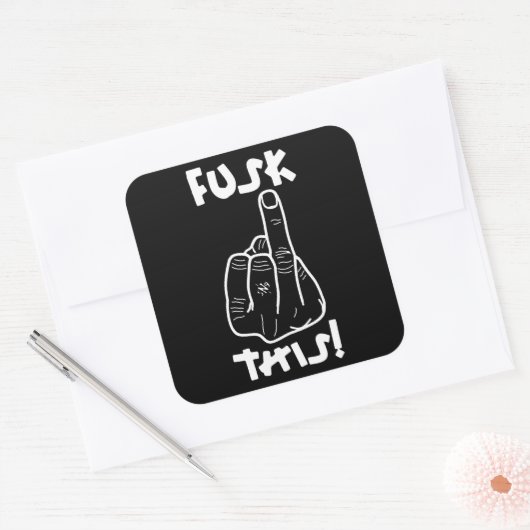 Grappig frustrerende expressie (nepf-bom) v1 vierkante sticker (Envelop)
