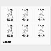 Grappig frustrerende expressie (nepf-bom) v1 vierkante sticker (Vel)