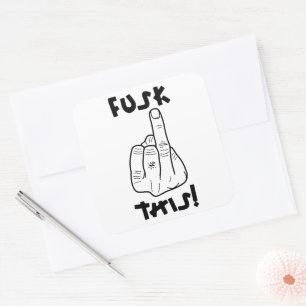 Grappig frustrerende expressie (nepf-bom) v1 vierkante sticker