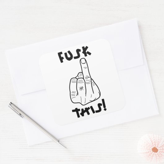 Grappig frustrerende expressie (nepf-bom) v1 vierkante sticker (Envelop)