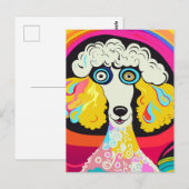 Grappig Funky Poodle Dog Portret Briefkaart (Voorkant / Achterkant)