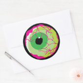 Grappig Funky Scary Schattige Spooky Zombie Eyebal Ronde Sticker (Envelop)