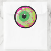 Grappig Funky Scary Schattige Spooky Zombie Eyebal Ronde Sticker (Tas)