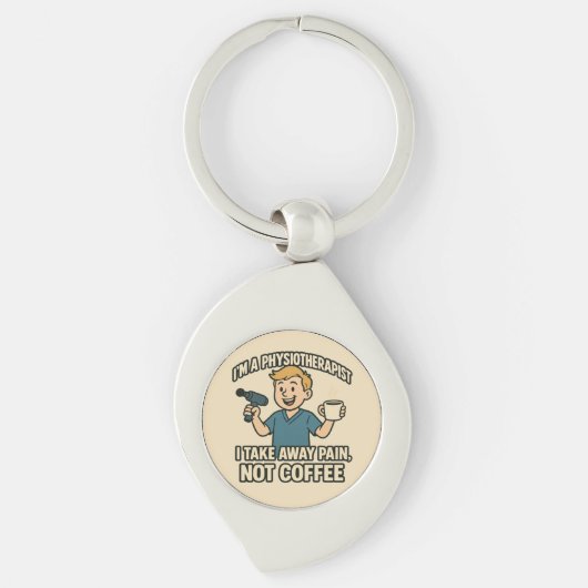 Grappig Fysiotherapeut Koffie Lover Design Sleutelhanger (Voorkant)