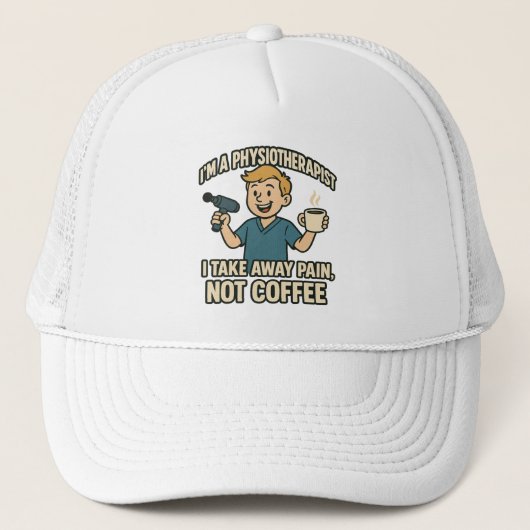 Grappig Fysiotherapeut Koffie Lover Design Trucker Pet (Voorkant)