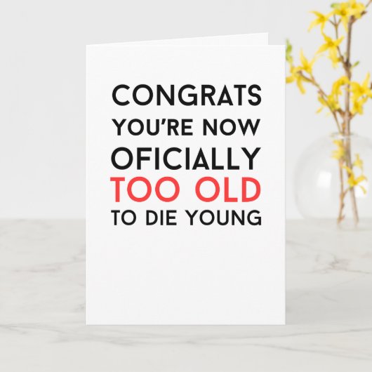 Grappig gag cadeau sarcastisch onbeleefd Gevouwen  Kaart (Gele Bloem)