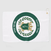 Grappig "Game Over" Trouw Monogram Wapen Klassiek Golfhanddoek (Horizontaal)