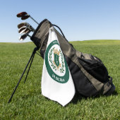 Grappig "Game Over" Trouw Monogram Wapen Klassiek Golfhanddoek (Groen)