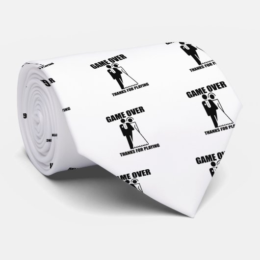 Grappig, "Game Over" Wedding-ontwerp Stropdas (Opgerold)