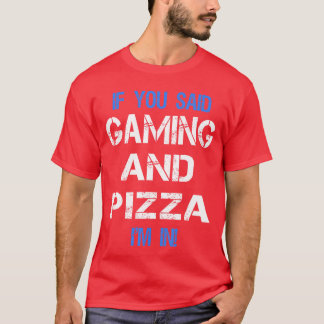Grappig gamen en pizza cadeau voor meisje t-shirt